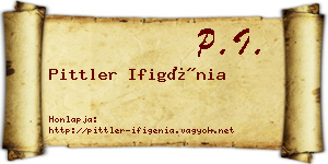 Pittler Ifigénia névjegykártya